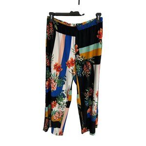 Mod X Womens Bold Floral Striped Pull-On Elastic Waist Pants Size XL Loungewear